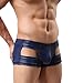 MASS21 Sexy Underwear Boxers for Men Hollow Out Pouch Trunk Shorts Sapphire Blue Size L