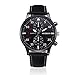 Start Men's Business Retro Design Leather Band Wrist Watch (Black)