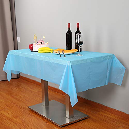 100FT/30M Tablecloths for Rectangle Tables,Tableware Table Cloth Coffee Table Cover Solid Color Plastic Banquet Roll Party Catering for Buffet Table, Parties, Holiday Dinner, Wedding (Sky Blue)