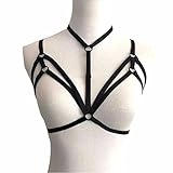 VESNIBA Sexy Women Ladies Hollow Strappy Bra Cage Crop Top Bustier Tops