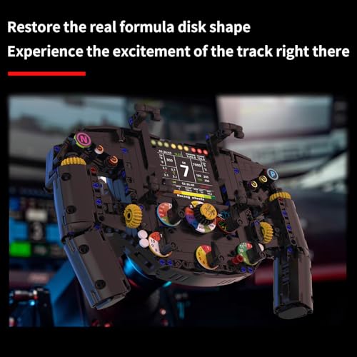 Pagotho Racing Simulator - Steering Wheel Building Game, STEM Engineering Toy with Function Buttons, Display Panel and Shift Levers, Adult Gift (A)