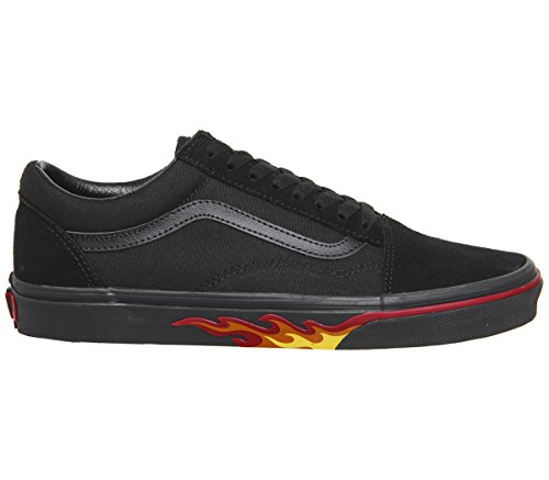 Vans Unisex Old Skool (Flame Wall) Black/Black Skate Shoe 11 Men US