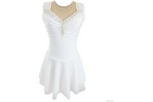 LIUHUO Ice Figure Skating Dress Girls' Long Sleeves Competition Elegant Handmade Crystal Womens