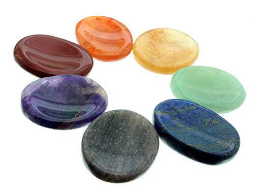 Chakra Worry Stone Set with chakra Set Velvet purse