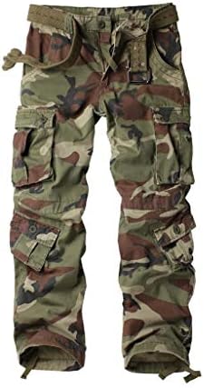 AKARMY Women's Cotton Casual Work Pants Camouflage Cargo Pants