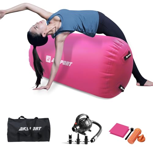 AKSPORT Air Matte Rolle Aufblasbare Air Roller Gymnastik Air Rolle Turnen mit elektrischer Luftpumpe für den Heimgebrauch/Yoga/Cheerleading/Tumbling/B