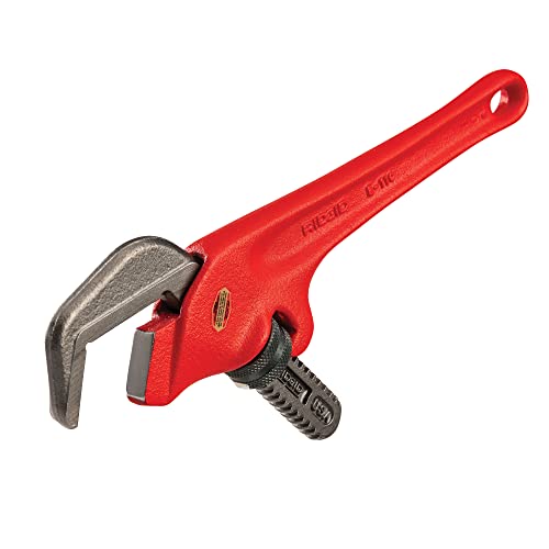 RIDGID 31305 Model E110 9.5" Offset Hex Jaw Pipe Wrench, Red, Made in