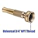 M MINGLE Twist Hose Nozzle, Heavy Duty Brass Adjustable, 3/4 Inch GHT, 2 Pack