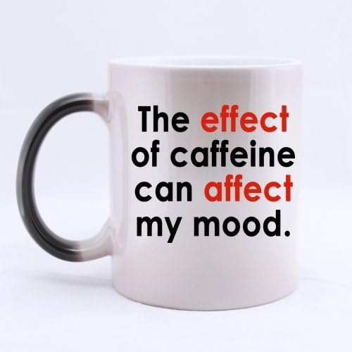 Charming Funny Quotes "The effect of caffeine can affect my mood." Graphic Pattern Morphing Ceramic Material Mug