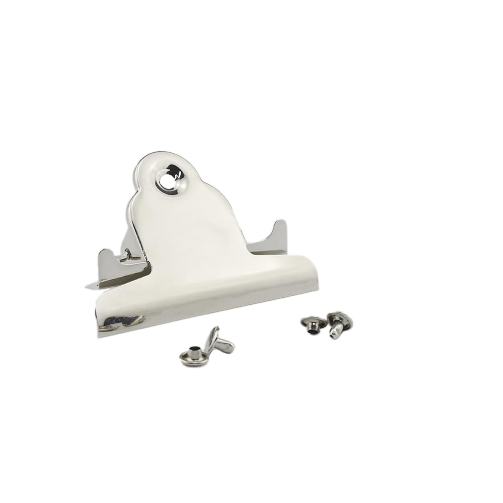 Photo 1 of HAHIYO 2.95 Inches Metal Silver Clipboard Clips Butterfly-Shaped Clipboard Hardware Secure Grip Mountable Sturdy Springs with Rivets Document File Wood Plastic Clips Board for Office School Home, 3P