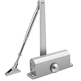 Onarway Adjustable Automatic Size 3 Spring Hydraulic Door Closer For Residential And Light Commercial Use With Fitting Template For Middle-Weight Door(Aluminum Alloy)