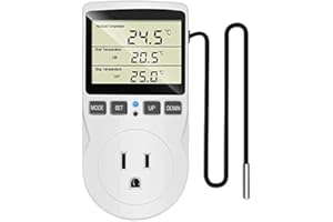 TRIPPER Melitt Digital Temperature Controller Reptile Thermostat Control Socket Plug Heat Pad Cooling Heating Pad Timer US Plug