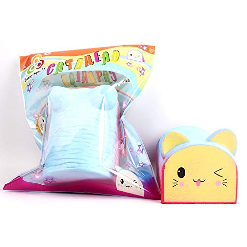 Cute Emoji Jumbo Slow Rising Kawaii Creamy Scented Big Bread Squishies Toy for Collection Gift by Mikilon (Blue) - Thumbnail 2