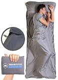 Tough Outdoors XL Sleeping Bag Liner - Travel Sheet for Adults - Lightweight Sleeping Sack for Camping, Traveling, Hotels & Backpacking - Smooth & Breathable Fabric