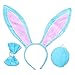 SZTARA Cute Rabbit Ears Tail and Bow Tie Party Costume kit Plush Bunny Halloween Costume kit, White, One Size