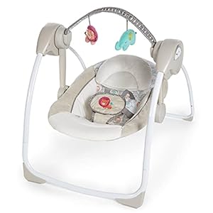 Ingenuity Soothe ‘n Delight 6-Speed Compact Portable Baby Swing with Music and-Toy Bar, Folds for Easy Travel – Cozy…