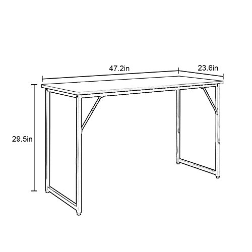 Dland Home Office Computer Desk Table JJB-120, Composite Wood Board, Black, 47" Medium Size, 1 Pack - Thumbnail 2