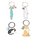 JUNKE 4 PCS Animal Shape Style Keychain Novelty Metal Enamel Cute Fox Cat Key Chain Charmed Gifts Keyring for Kids Women Girls Boys