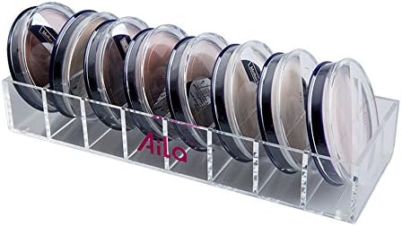 Aila Clear Luxury 8 Grids Acrylic Pressed Powder Organizer Lucite Makeup Tools Storage Box Fashion Gift for Grils