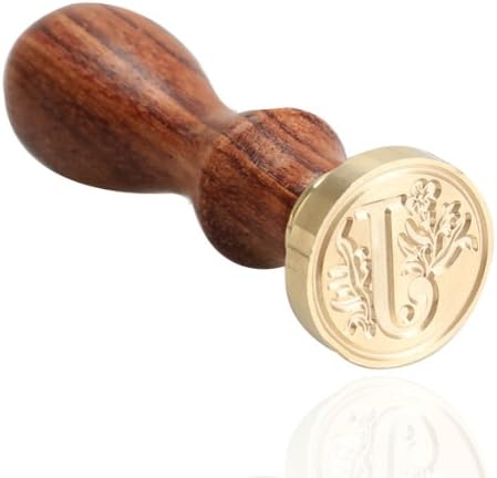 XHTECH Sealing Wax Classic Initial Wax Seal Stamp Alphabet Letter J Retro Wood