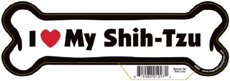Pet Gifts USA 7" Dog Bone Magnet - Works Great On Cars, Refrigerators, Mailboxes And More (I Love My Shih-Tzu)