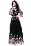 Joy EnvyLand Women Embroidered Maxi Cocktail Evening Prom Gown Party Dress