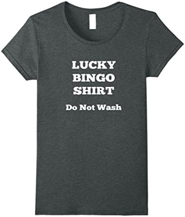 Womens Lucky Bingo Shirt Do Not Wash, Gambler Gambling Tee Medium Dark Heather