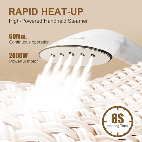 Garment Steamer Standing for Clothes, STANEW 2000w 2.5 L Water Tank with Garment Hanger and Height Adjustable Ironing Board, Steam Iron 8 Second Heating Time, 43 G/Min, 11 Steam Settings for Crease