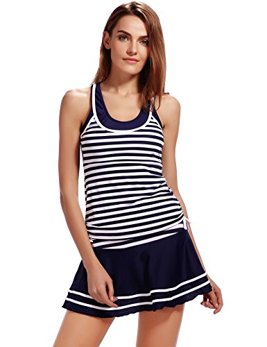 Women's Vintage Swimsuits Tankini Swim Dress Two Piece Bathing Suit