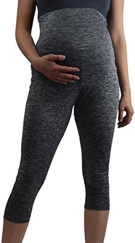 Embrace Your Bump Two Tone Black & White Over Belly Maternity Active Leggings (Small)