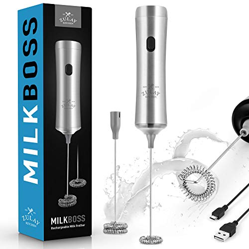 Zulay Super High Powered Rechargeable Milk Frother and Milk Foamer for