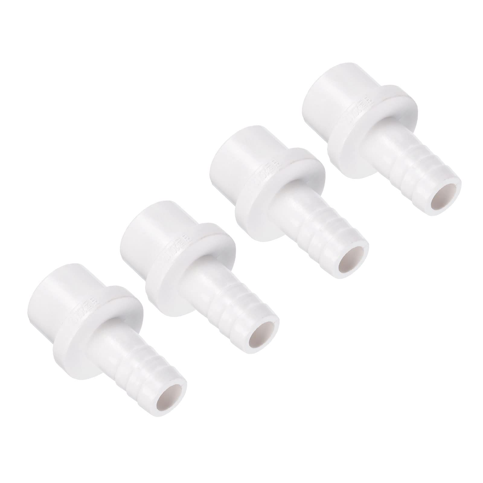 M METERXITY 4 Pack PVC Pipe Fitting - Water Tube Connector, 12mm Barb Straight Pipe Joint, Apply to Outdoor/Garden/Pool (OD 0.79 Inch, White)