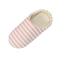 Goldweather Women Men Comfy Slip On Memory Foam Slippers Winter Warm Anti-Slip House Shoes (US:7-7.5, Pink)