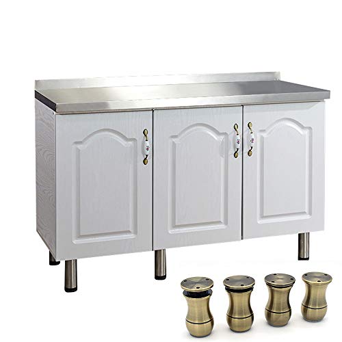 Tueascallk 3.1"-3.5" Adjustable Heavy-Duty Aluminum Furniture Legs, Cabinets/Tables/Chairs/Sofa Feet, with Non-Slip Transparent Rubber Base, Brushed Bronze, Set of 4
