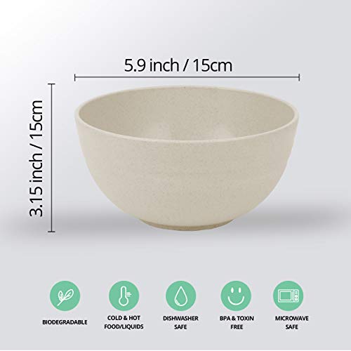 STORESUM Cereal Bowls26OZ Unbreakable Wheat straw BowlsLightweight