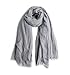 MolVee Linen Warm Scarf Shawl Women Men Solid Color Wrap Beach Towel (046-Light Grey)