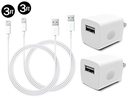 Certified USB 5W 1A Travel Power Wall Charger with 3 Feet / 1 Meter Lightning to USB Cable (2 Pack) Certified USB 5W 1A Travel Power Wall Charger with 3 Feet / 1 Meter Lightning to USB Cable (2 Pack)