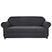 SUBRTEX Stretch Loveseat Sofa Slipcover 2 Piece Sofa Cover 2 Seater Soft Couch Slipcover Washable Furniture Covers, Jacquard Fabric Small Checks(Gray,Loveseat)