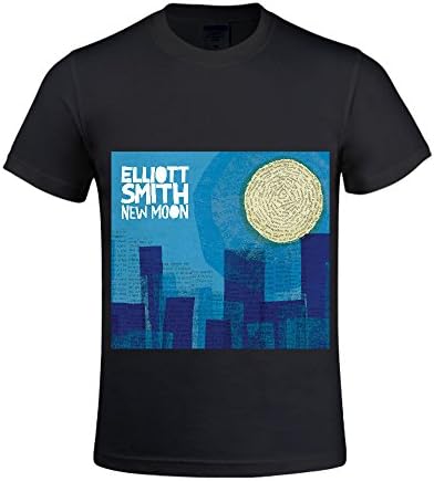 Elliott Smith New Moon Men T Shirts Crew Neck 100 Cotton Black