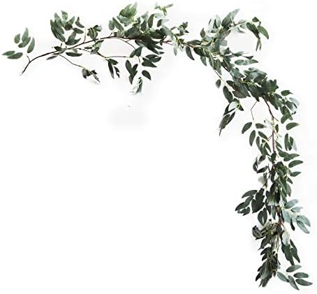 Hanamei グリーンガーランド 造花 フェイクグリーン シルクフラワー 人工観葉植物 誕生日 飾り付け 飾り ウェディング