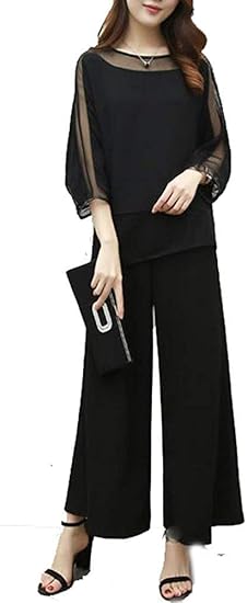 Amazon Lkomarket セットアップ レディース パーティードレス パンツ パンツスーツ 結婚式 セットアップ お呼ばれ 結婚式 オールインワン 結婚式 パンツドレス 大きいサイズ ドレス 服 ファッション小物 通販