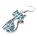 Bonsny Acrylic Drop Cat Earrings Pets Funny Design Dangle Lovely Gift For Girl Women (Blue)