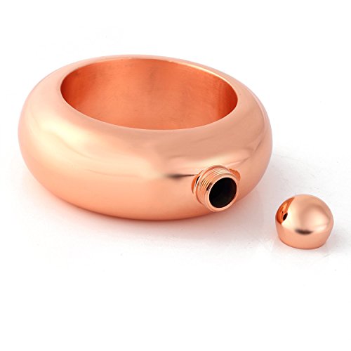 Women's Bangle Bracelet Hip Flask Stainless Steel (3.5oz - Rose Gold) Fashionable Jewelry and Wine Accessory