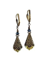 HisJewelsCreations - Pendientes de gota de cristal barroco inspirados en estilo vintage