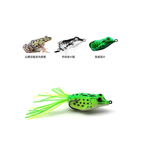 Xersex 5pcs Leurre Grenouille Pêche Douce Hameçon Avec Boîte 5g 8g 12g