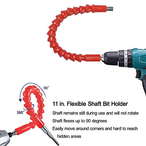 Enhanced Edition Flexible Extension Magnetic Screwdriver Extention Hex Shaft Screw Power Drill Connection Tip 11.8'' Flex Adapter W/Extend Drive Quick Connect Adaptor Size Hexagon 1/4 ''