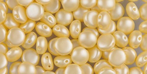 Pastel Cream Preciosa Czech Glass Candy Beads 8mm 2-Hole Cabachon