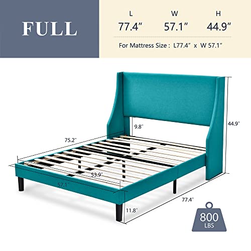Allewie Full Size Bed Frame, Platform Bed Frame with Upholstered
