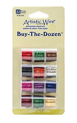 Artistic Wire Buy-The-Dozen 22 Gauge Variety Pack Jewelry Coil Making Wire