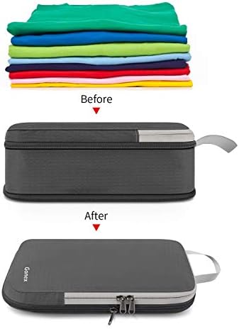 Gonex Compression Packing Cubes, 4pcs Expandable Storage Travel Luggage Bags Organizers (Deep Gray) 3 Gonex Compression Packing Cubes, 4pcs Expandable Storage Travel Luggage Bags Organizers (Deep Gray)